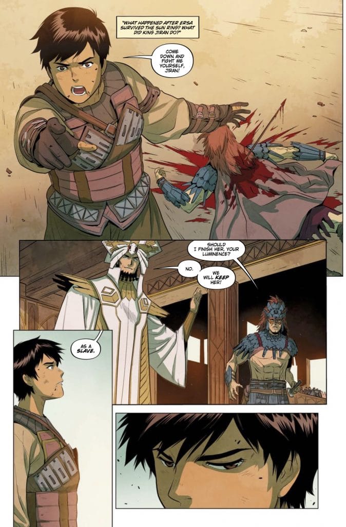 "Horizon Zero Dawn: Liberation" preview page 2, featuring Ersa showing us how awesome she is...was.